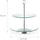 Relaxdays Etagere, 2-stöckig, rund, Cupcakes, Kekse, Snacks, Obst, Glas, Edelstahl, Servierständer, transparent/silber, 28 cm