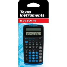 Texas Instruments TI-30 ECO RS Schulrechner, Technisch-Wissenschaftlich (Einzeiliges 10-stelliges Display, Solarbetrieb) Schwarz