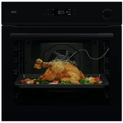 AEG 7000 SteamCrisp® / Einbaubackofen / Pyrolytische Selbstreinigung / Dampfunterstützung / Schwarz NBR7P621SB