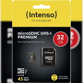 Intenso microSDHC Class 10 UHS-I + SD-Adapter 32 GB