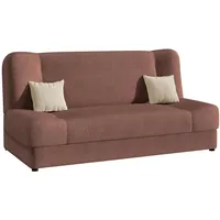 Schlafsofa, Rosa, Textil, 3-Sitzer, Rechteckig, 195x86x87 cm, Wohnzimmer, Sofas & Couches, Schlafsofas
