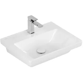 Villeroy & Boch V&B Waschtisch Subway 3.0 55x44cm, eck., m 1 HL/o ÜL, weiß C-plus