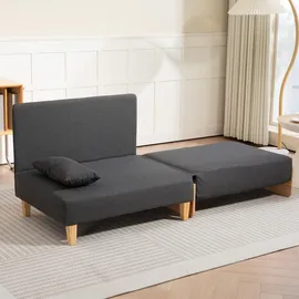 [en.casa] Schlafsessel Seinlus Polyester 81 x 88 x 68 cm Dunkelgrau mit Kissen
