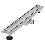 luxebath Duschrinne 2in1, befliesbar, extra flach, Silber, Doppelseitige Bodenablauf, Komplettset Bodenbefestigung, Duschablauf, Siphon Geruchsstop, Haarsieb, Ablaufrinne Dusche