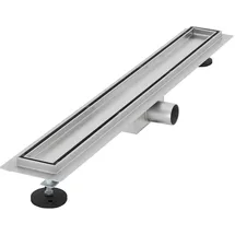 luxebath Duschrinne 2in1, befliesbar, extra flach, Silber, Doppelseitige Bodenablauf, Komplettset Bodenbefestigung, Duschablauf, Siphon Geruchsstop, Haarsieb, Ablaufrinne Dusche