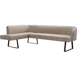 exxpo - sofa fashion Eckbank EXXPO - SOFA FASHION "Americano", braun (cappuccino), B:249cm H:83cm T:157cm, Sitzbänke, Eckbank, mit Keder und Metallfüßen, Bezug in verschiedenen Qualitäten, Topseller