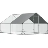PawHut Hühnerstall XXL mit Freilaufgehege Geflügelstall mit Schatten Dach Schloss für 8-12 Hühner Ente Kaninchen Stahl 3 x 4 x 2 m Aosom