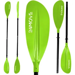 24MOVE® Doppelpaddel LAGO Aluminium Paddel, Stand-Up Paddling, Paddel für Kajak, 220 cm, verstellbar