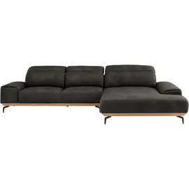 Musterring Eckcouch Leder Wohnlandschaft 3-Sitzer Schwarz