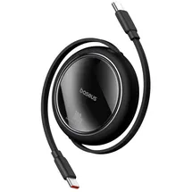 Baseus Free2Draw Mini USB-C – USB-C 100 W 1 m einziehbares Kabel Schwarz