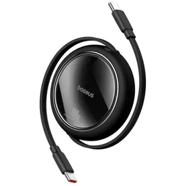 Baseus Free2Draw Mini USB-C – USB-C 100 W 1 m einziehbares Kabel Schwarz