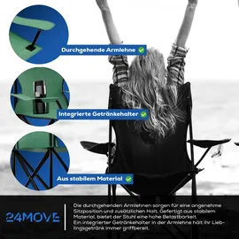 24move Campingstuhl Faltstuhl Grün 2 St.