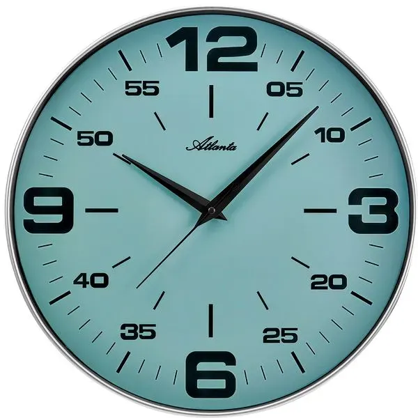 Paragon (Atlanta) Quarzwanduhr 4539 Ø 40 cm Kunststoff Blau Türkis