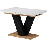 Vicco Esstisch Fenaro, Weiß/Goldkraft Eiche, 120 x 80 cm ausziehbar