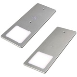 kalb Material für Möbel kalb | LED Unterbauleuchten silber 5W- sehr flache Küchenleuchte mit Touch-Dimmfunktion Einbaustrahler Einbauspot, Auswahl:2er Set warmweiss