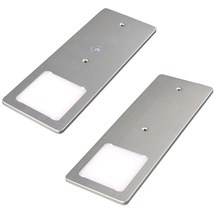 Kalb Material Für Möbel kalb | LED Unterbauleuchten silber 5W- sehr flache Küchenleuchte mit Touch-Dimmfunktion Einbaustrahler Einbauspot, Auswahl:2er Set warmweiss