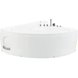 Beliani Whirlpool-Badewanne 165 cm Eckmodell Farblichttheraphie Modern