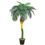 Decovego Künstliche Palme groß Kunstpalme Kunstpflanze Palme künstlich wie echt Plastikpflanze Balkon Kokospalme Königspalme Deko 180 cm hoch