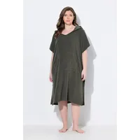 Ulla Popken Poncho Bellieva Frottee-Poncho oversized Schwangerschaft grau|grün 42-48