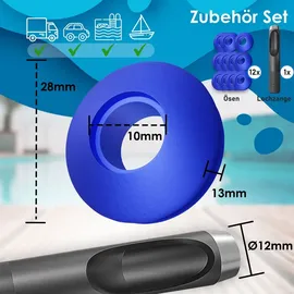 Kesser KESSER® Pool Solarabdeckplane Solarfolie Stärke 120μm Solarabdeckung Solarplane zuschneidbar Poolsolarplane Solar Folie inkl. 1x Lochzange | 12x Ösen Poolheizung für Wassererwärmung Wärmeplane