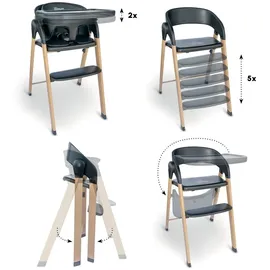 BabyGO BabyGo, Hochstuhl, Levels Newborn Highchair schwarz/Holzoptik (Hochstuhl)