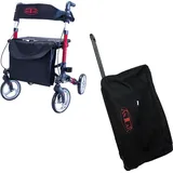 Antar Leichtgewicht Aluminium Rollator rot mit Transporttasche