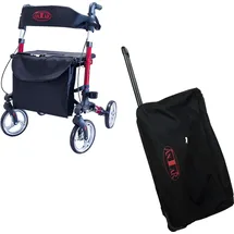 Antar Leichtgewicht Aluminium Rollator rot mit Transporttasche