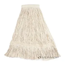 Vermop Aquva Basic Mopp mit Band Fransenmopp mit hochwertiger reiner Baumwollqualität, 450 g