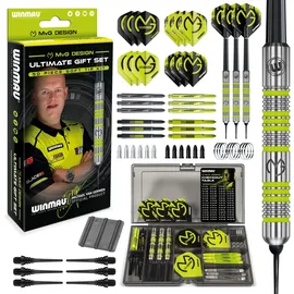 WINMAU MvG Dart Soft Tip Geschenkset - 50-teiliges Dart Set mit 4 Sätzen Dartschäften, 4 Sätzen Flüge und Zubehör