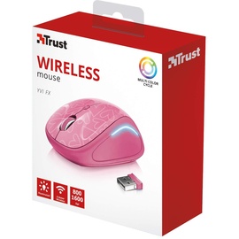 Trust Yvi FX Wireless Optische Maus rosa (22336)
