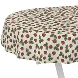 ANRO Tischdecke LANA Giovanna-Blumen Wachstuch 2.0 (Einzelstück 1-tlg), wasserabweisend Giovanna-Blumen Rot-Grün Oval 260x140cm grün|rot Oval | 140 cm x 260 cm