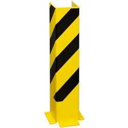 PROREGAL Anfahrschutz | U-Profil | HxBxT 80x16x16cm | Kunststoffbeschichteter Stahl 6mm | Schwarz-Gelb