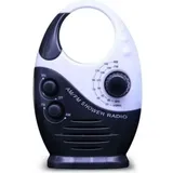 Schwarzes, Wasserdichtes Duschradio, Tragbares Mini-am/fm-duschradio Mit Einstellbarer Lautstärke, Radio Mit Tragegriff, Geeignet Für Dusche/bett/garage