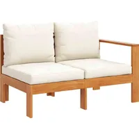 vidaXL Gartensofa 2-Sitzer Massivholz Akazie weiß