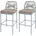 Mendler 2er-Set Outdoor Sitzpolster Seilgeflecht Metall hellgrau