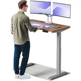 desktronic HomeOne elektrisch höhenverstellbarer Schreibtisch 120 × 60 cm mit Touchscreen-Steuerung und integrierten USB-A und USB-C-Ladeanschlüssen