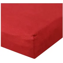 BettwarenShop Spannbettlaken Baumwolle-Jersey-Elasthan 120 x 200 - 130 x 220 cm rot