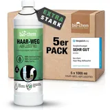 bio-chem Haar-Weg Abflussfrei – Abflussreiniger EXTRA STARK – 5x 1000 ML - Bis zu 20 Anwendungen je Flasche Rohrreiniger – Extrem effektiv & materialschonend gegen Verstopfungen & Haare - Made in DE