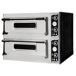 Gastro Pizzaofen Backofen Pizza Flammkuchen 400V 975 x 1220 x 745mm 2 Kammer