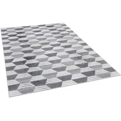 Teppich GINO FALCONE "SERENA 77", grau, B:80cm H:7mm L:150cm, Polyester, Teppiche, gedruckte Felloptik, ideal im Wohnzimmer & Schlafzimmer