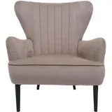 MCW Lounge-Sessel MCW-K37 Samt 75 x 87 x 75 cm taupe mit Rollen