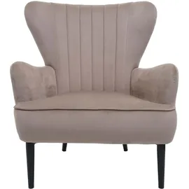 MCW Lounge-Sessel MCW-K37 Samt 75 x 87 x 75 cm taupe mit Rollen
