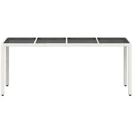 vidaXL Gartentisch mit Glasplatte 190 x 90 x 75 cm Weiß