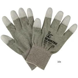 WeTec Handschuhe, PU-beschichtete Fingerkuppen, ESD, M, Kupferfaden