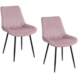 Baroni Home Moderne Stühle Samt Puderrosa 2er Set