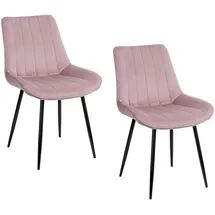 Baroni Home Moderne Stühle Samt Puderrosa 2er Set
