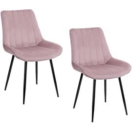 Baroni Home Moderne Stühle Samt Puderrosa 2er Set