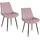 Baroni Home Moderne Stühle Samt Puderrosa 2er Set