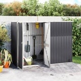 Norheim Gerätehaus aus Metall Geräteschuppen Metall Gartenhütte Gartenhäuser Aufbewahrung Fahrradgarage Lagerschuppen Metallschuppen Anthrazit 225x89x161 cm Verzinkter Stahl