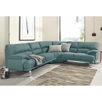 Ecksofa TRENDMANUFAKTUR "Cecilia II, in italienischen Design, bequem, hoher Sitzkomfort, L-Form" Sofas Gr. B/H/T: 280cm x 87cm x 240cm, Struktur, langer Schenkel links, ohne Funktion, grün (mint)